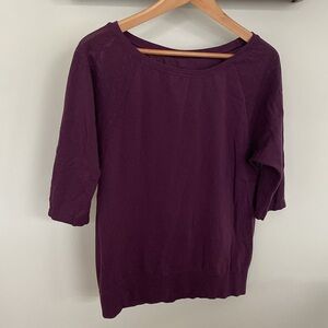 Sweaty Betty scoop neck 3/4 sleeve athletic shirt with mesh details size Medium